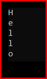 Picture showing the output of accessing the string values in the loop